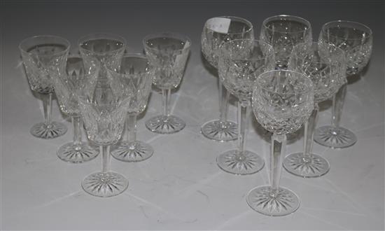 Two sets of six Waterford cut glass drinking glasses